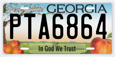 GA license plate PTA6864