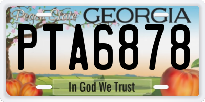 GA license plate PTA6878