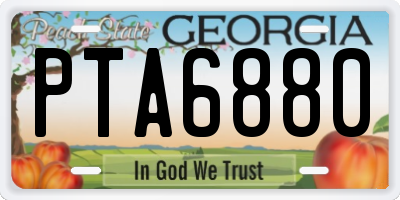 GA license plate PTA6880