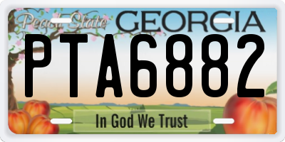 GA license plate PTA6882