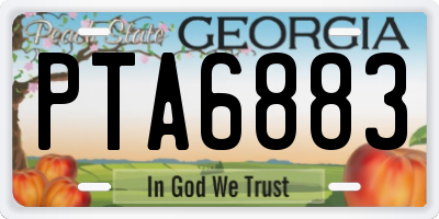 GA license plate PTA6883