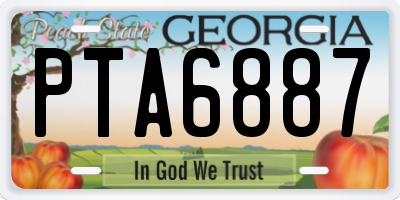 GA license plate PTA6887