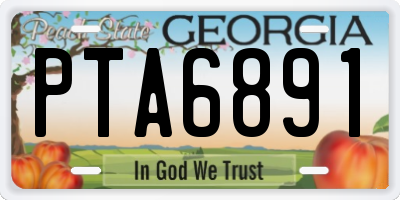 GA license plate PTA6891