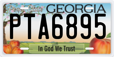 GA license plate PTA6895