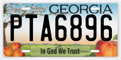 GA license plate PTA6896