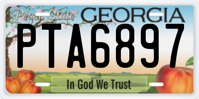 GA license plate PTA6897