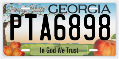 GA license plate PTA6898