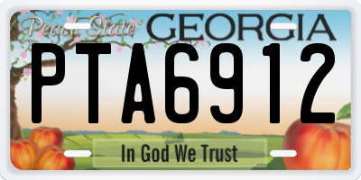 GA license plate PTA6912