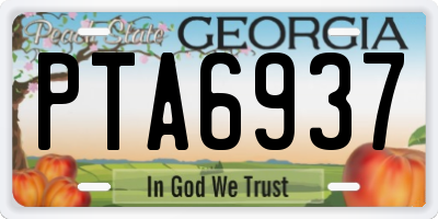 GA license plate PTA6937