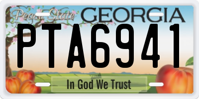 GA license plate PTA6941