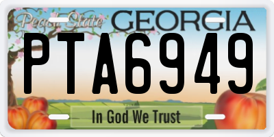 GA license plate PTA6949