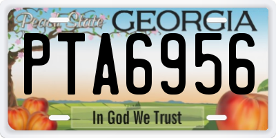 GA license plate PTA6956