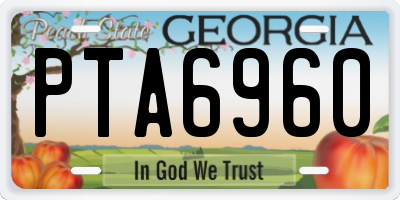 GA license plate PTA6960