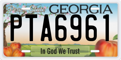 GA license plate PTA6961