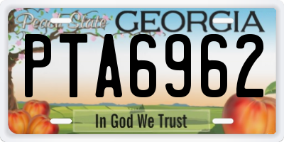 GA license plate PTA6962