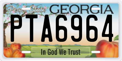 GA license plate PTA6964