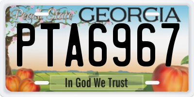 GA license plate PTA6967
