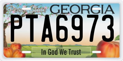 GA license plate PTA6973