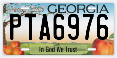 GA license plate PTA6976