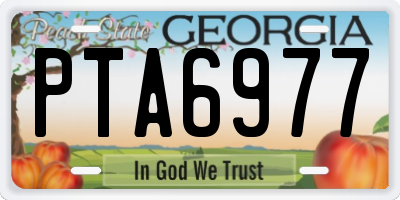 GA license plate PTA6977