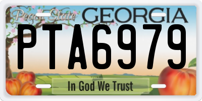 GA license plate PTA6979