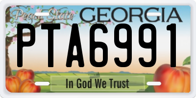 GA license plate PTA6991