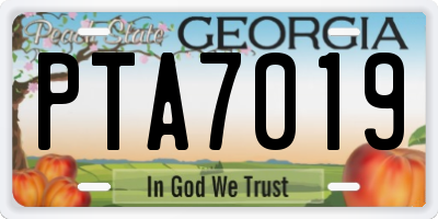 GA license plate PTA7019