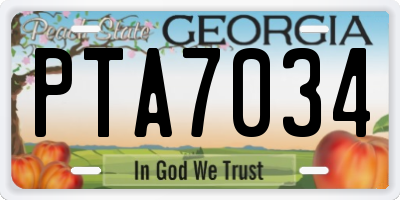 GA license plate PTA7034