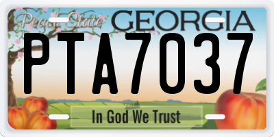GA license plate PTA7037