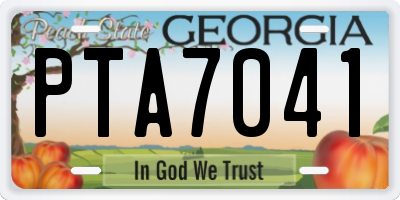 GA license plate PTA7041