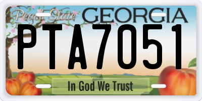 GA license plate PTA7051