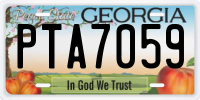 GA license plate PTA7059