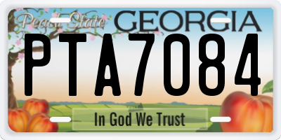 GA license plate PTA7084