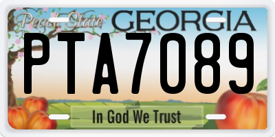 GA license plate PTA7089