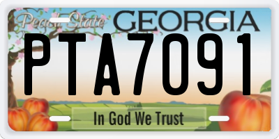 GA license plate PTA7091