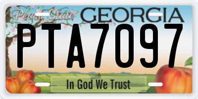 GA license plate PTA7097