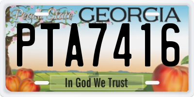 GA license plate PTA7416