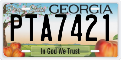 GA license plate PTA7421