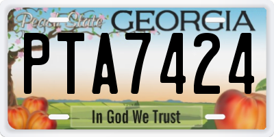 GA license plate PTA7424