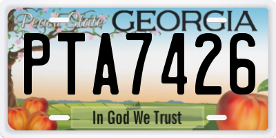 GA license plate PTA7426