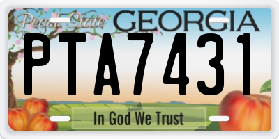 GA license plate PTA7431