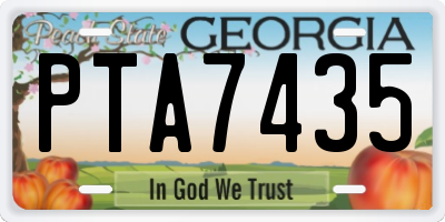 GA license plate PTA7435