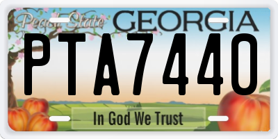 GA license plate PTA7440