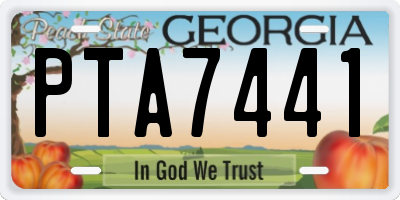 GA license plate PTA7441