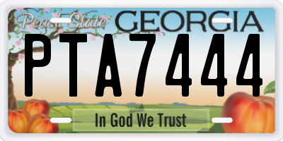 GA license plate PTA7444