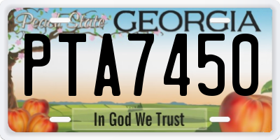 GA license plate PTA7450