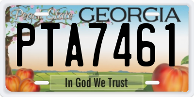GA license plate PTA7461