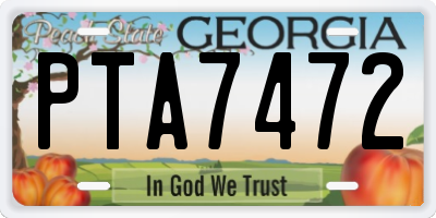 GA license plate PTA7472