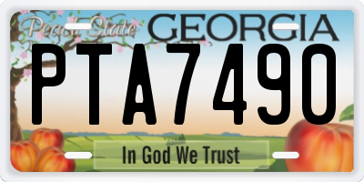 GA license plate PTA7490