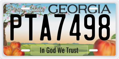 GA license plate PTA7498